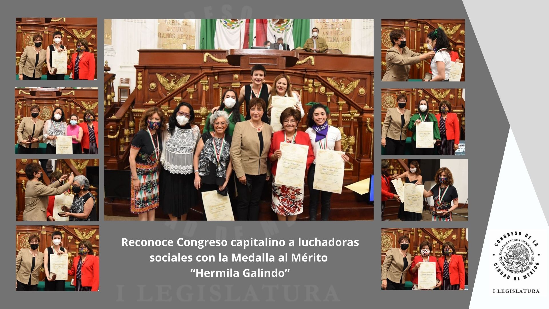 Reconoce Congreso capitalino a luchadoras sociales con la Medalla al Mérito “Hermila Galindo.”